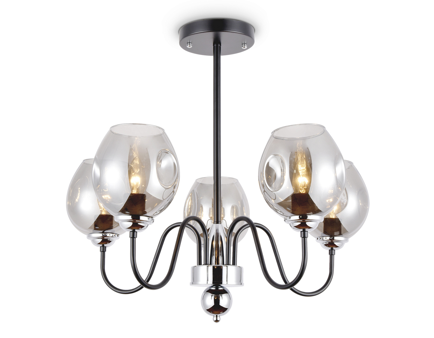 Подвесная люстра TR9058/5 BK/SM черный/дымчатый E27 max 40W D650*572