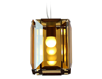 Подвесной светильник с хрусталем TR5109 CF/TI кофе/янтарь E27/1 max 40W 150*150*1200