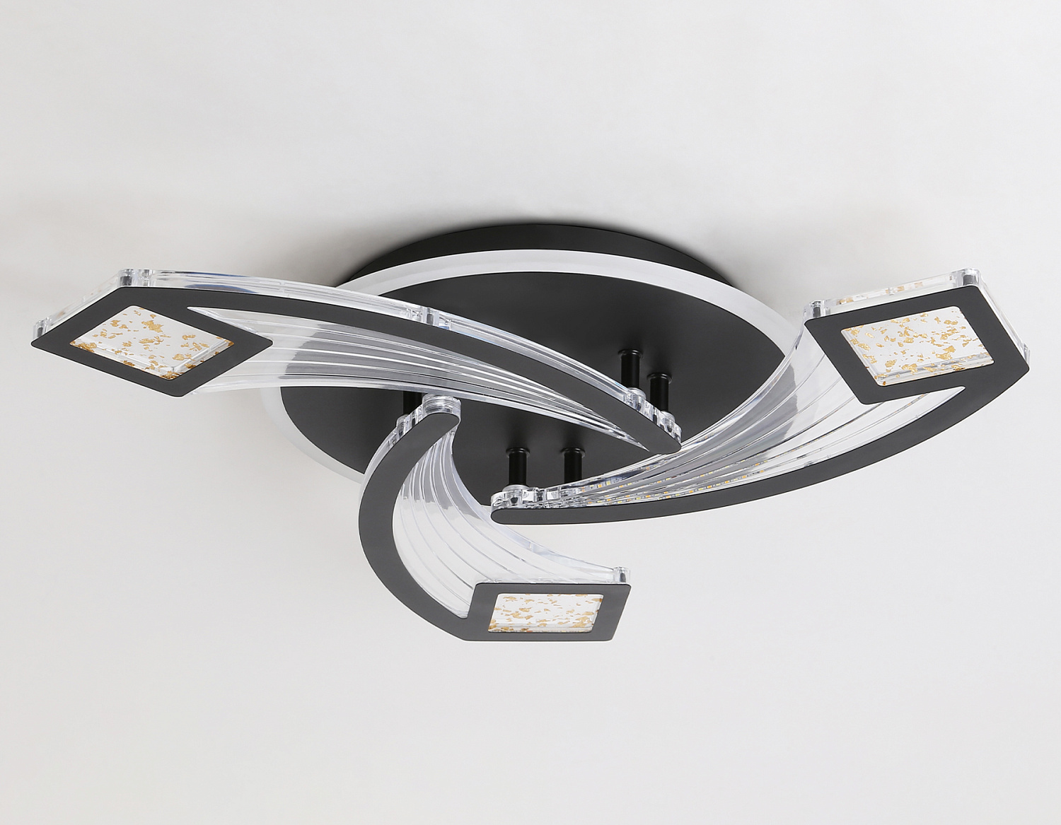 Потолочный светодиодный светильник с пультом FA4477/3 BK черный 62W 3000K+6400K/4200K/6400K+3000K D560*75 (ПДУ ИК)