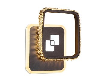 Настенный светодиодный светильник с хрусталем FA232 CF кофе LED 4200K/4200K/6400K 30W 210*210*50