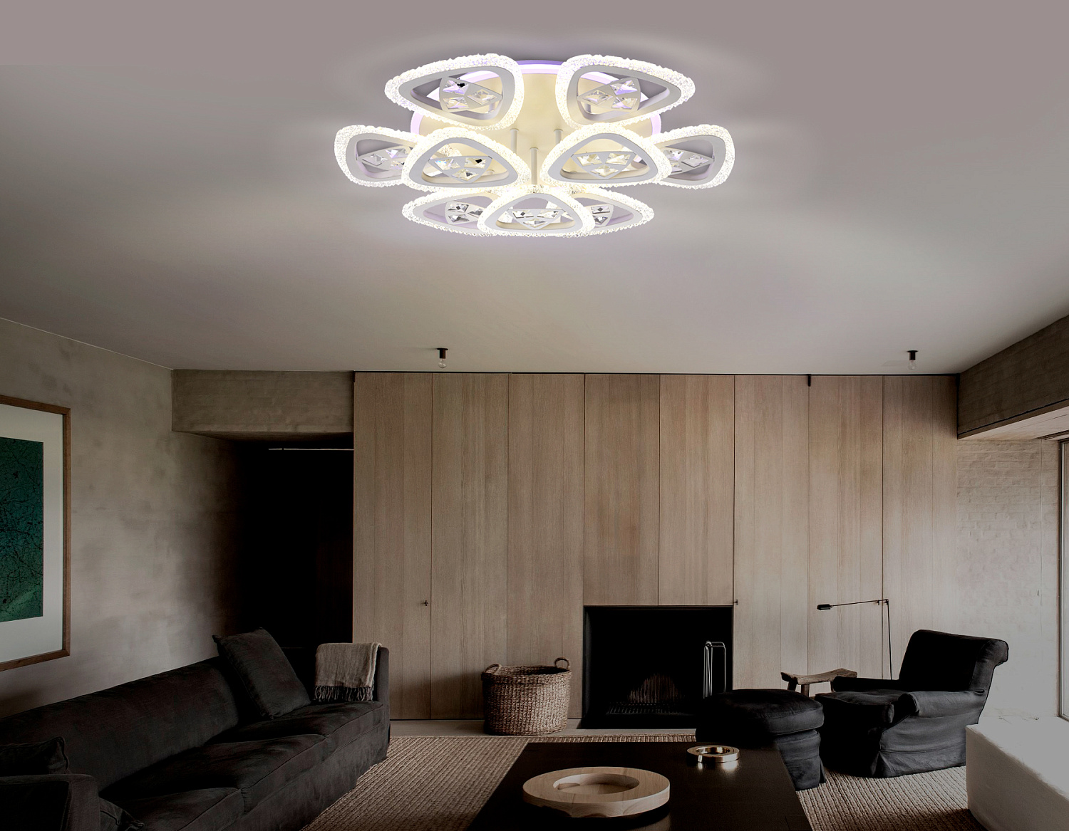 Потолочный светодиодный светильник с пультом FA2921 WH белый 138W 600*600*130 (ПДУ РАДИО 2.4)