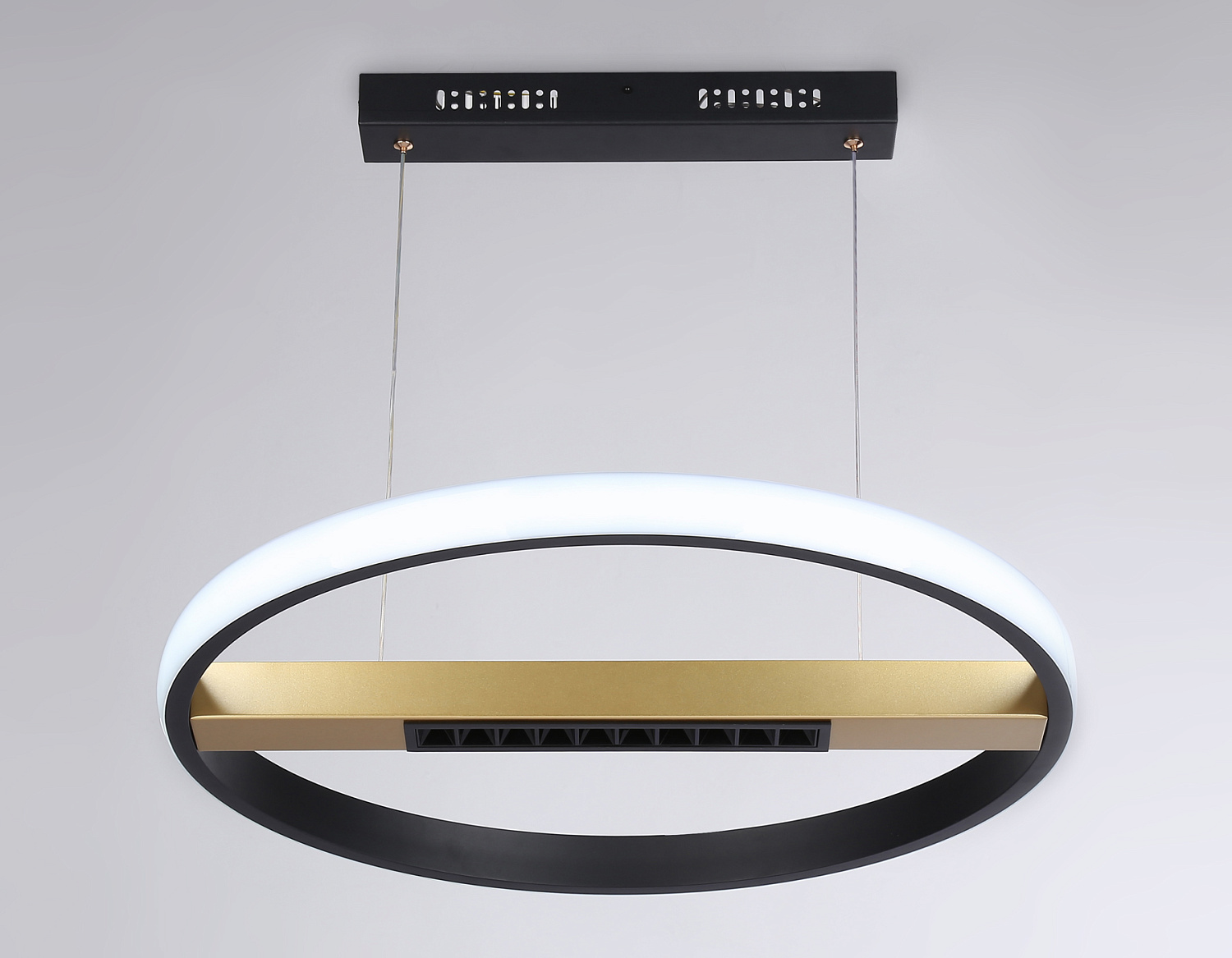 Подвесной светодиодный светильник с пультом управления FL51489 BK/GD черный/золото 62W 3000K-6400K D600*1000 (ПДУ ИК)