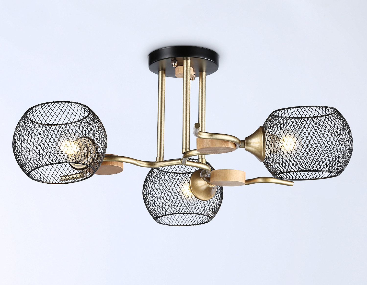 Подвесной светильник TR80164/3 BK/GD черный/золото E27/3 max 40W D580*220