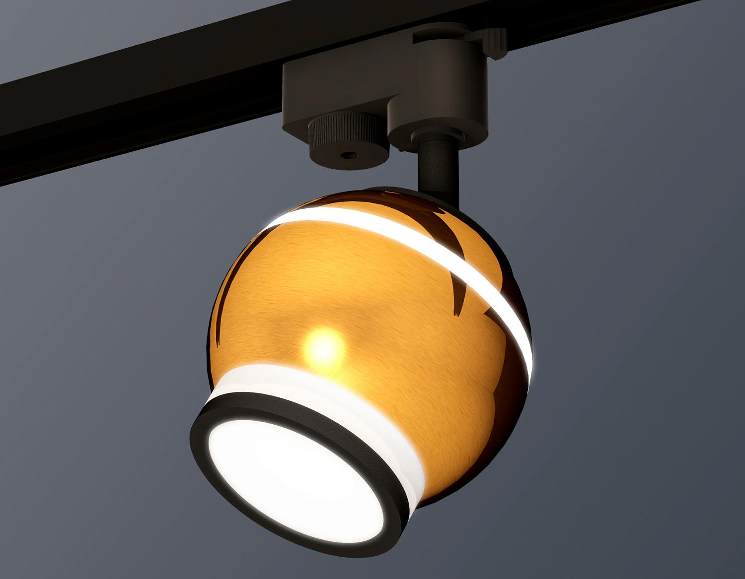 Комплект трекового однофазного светильника с подсветкой XT1105006 PYG/SBK/FR золото желтое полированное/черный песок/белый матовый MR16 GU5.3 LED 3W 4200K