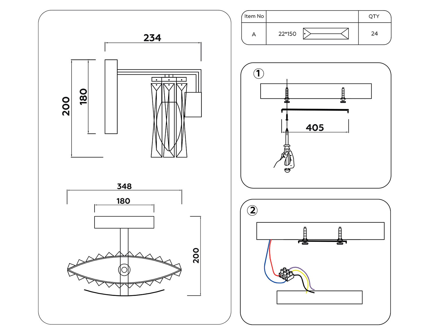 Настенный светильник с хрусталем TR5094 CH/CL хром/прозрачный E14 max 40W 348*200*234