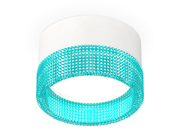 Комплект накладного светильника с композитным хрусталем XS8101033 SWH/BL белый песок/голубой GX53 (C8101, N8488)