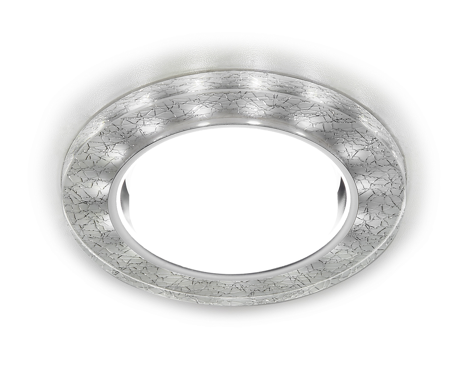 Встраиваемый точечный светильник GX53 с LED подсветкой G248 W/CH белый/серебро GX53+3W(LED WHITE)