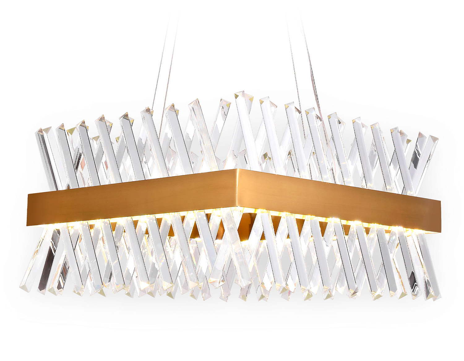 Хрустальный подвесной светодиодный светильник TR5318 GD/CL золото/прозрачный 144W 500*500*750 (Без ПДУ)