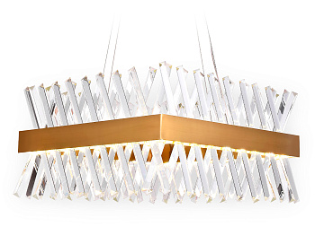 Хрустальный подвесной светодиодный светильник TR5318 GD/CL золото/прозрачный 144W 500*500*750 (Без ПДУ)