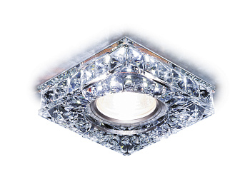 Встраиваемый точечный светильник MR16 со светодиодной подсветкой S251 CH хром/прозрачный хрусталь/MR16+3W(LED WHITE)