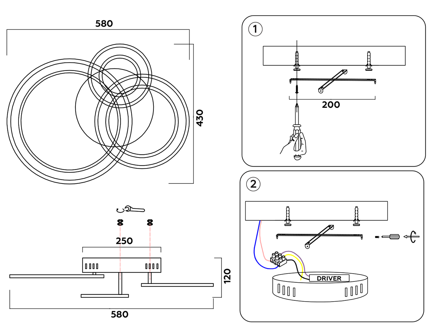 Потолочный светодиодный светильник с пультом FA861 WH белый 71W 540*470*105 (ПДУ РАДИО 2.4)