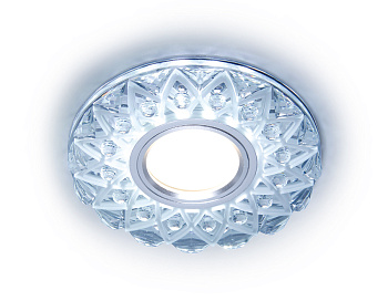 Встраиваемый точечный светильник MR16 с LED подсветкой S375 CL/FR прозрачный/матовый GU5.3+3W(LED WHITE) D120*25