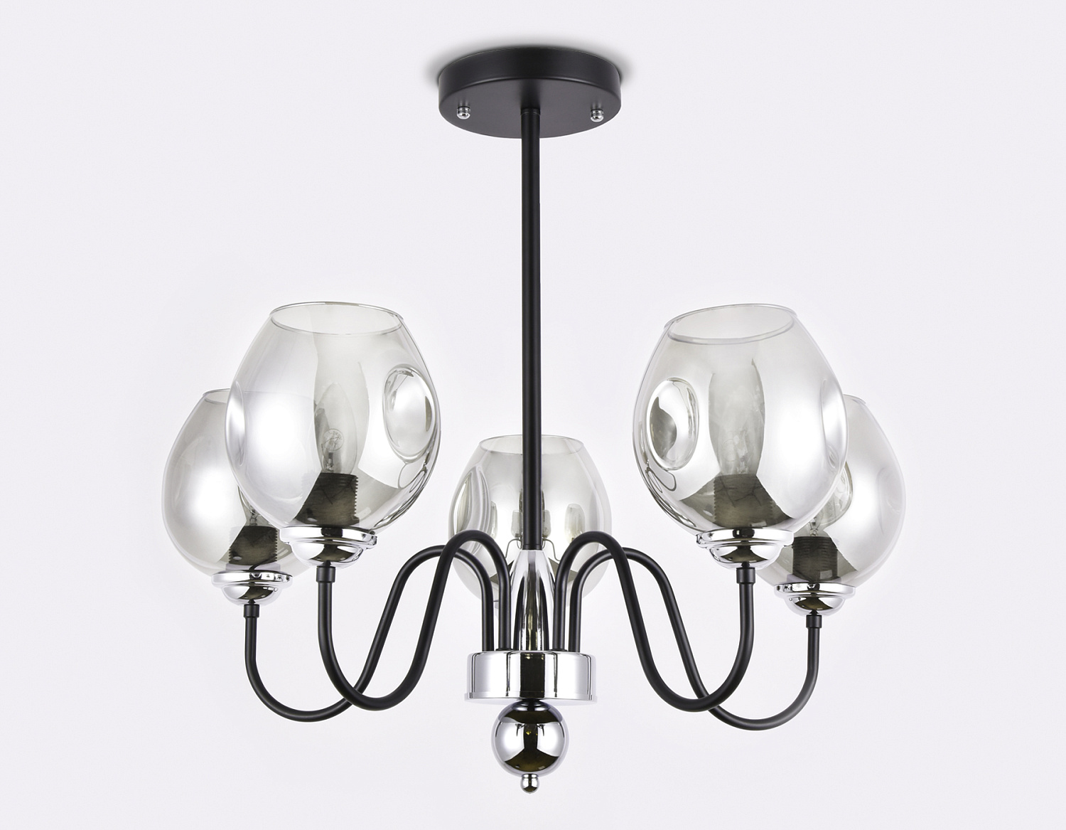 Подвесная люстра TR9058/5 BK/SM черный/дымчатый E27 max 40W D650*572