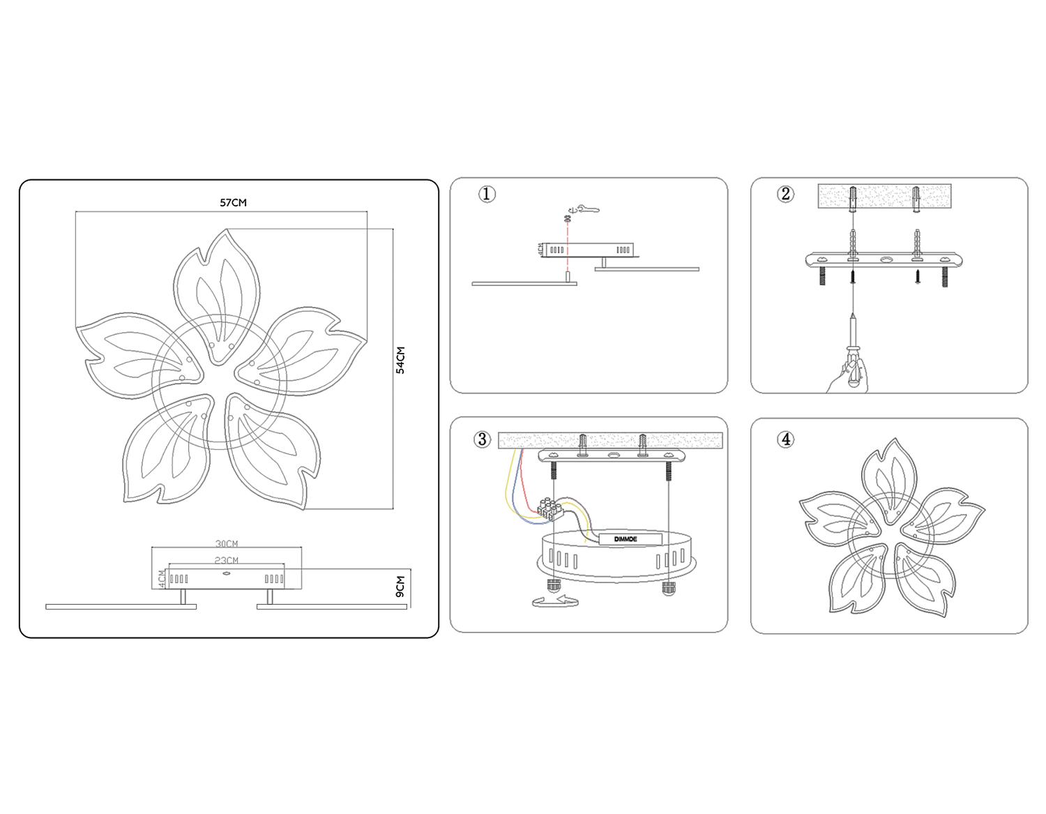 Потолочный светодиодный светильник с пультом FA543/5 WH белый 104W 580*560*80 (ПДУ РАДИО 2.4)