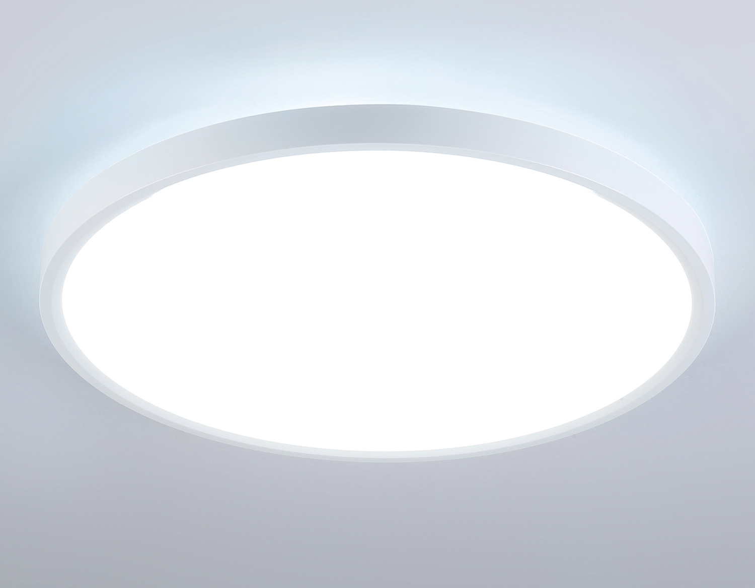 Потолочный светодиодный светильник с подсветкой FZ3005 WH белый IP44 33W+10W 6400+6400К D375*40 (Без ПДУ)