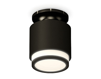 Комплект накладного светильника с акрилом XS7511063 SBK/PBK/FR черный песок/черный полированный/белый матовый MR16 GU5.3 (N7926, C7511, N7121)