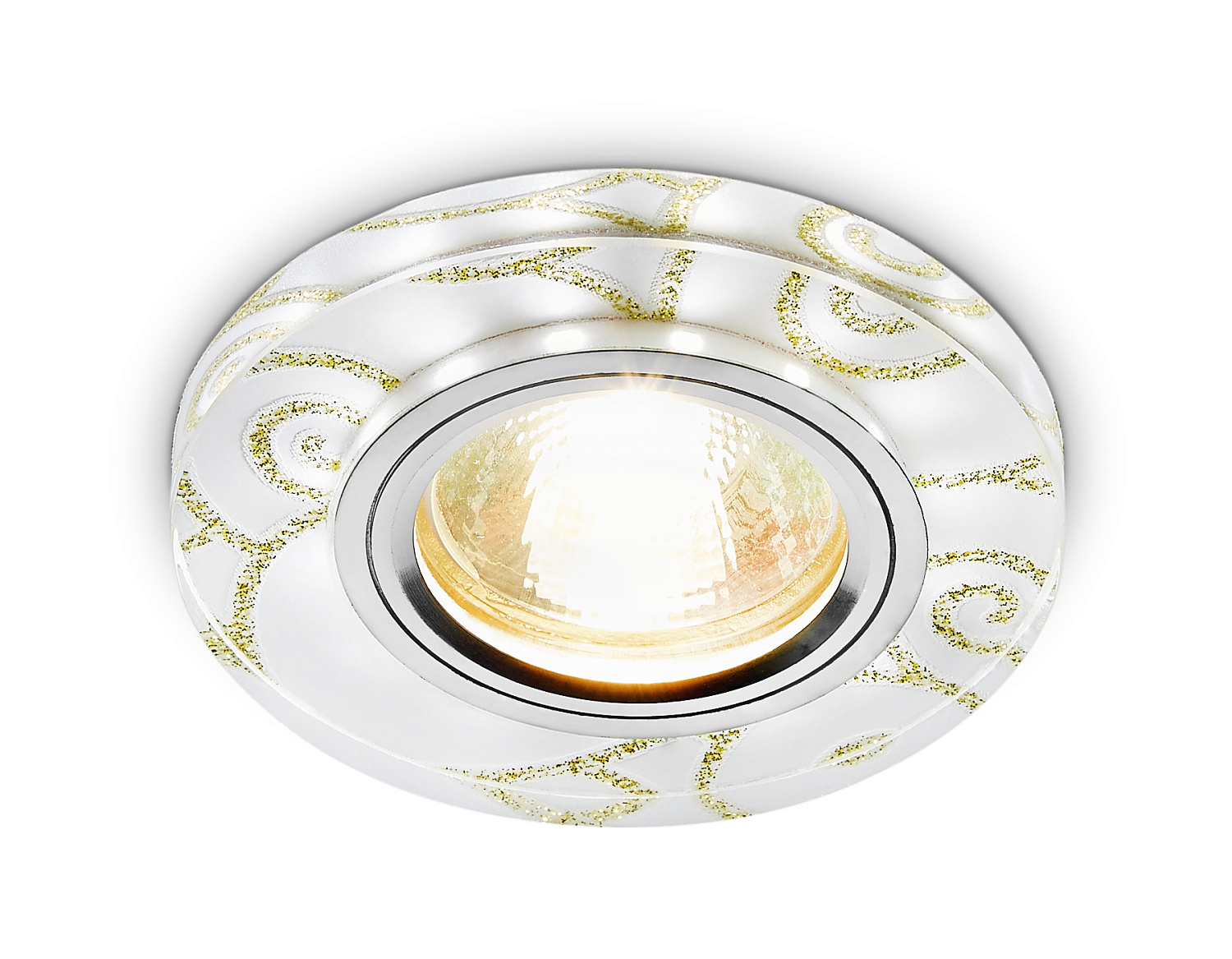 Встраиваемый точечный светильник MR16 со светодиодной подсветкой S231 WH/G белый/золотой/MR16+3W(LED WHITE)