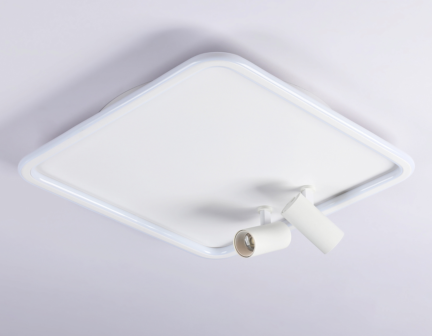 Потолочный светодиодный светильник с пультом управления FL5114/1+2 WH белый 97W 3000K-6400K 480*480*130 (ПДУ ИК)