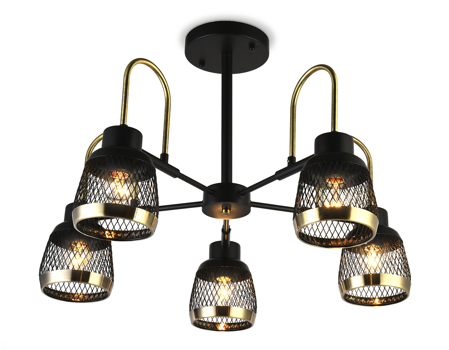 Подвесная люстра со сменной лампой TR8002/5 SB/BK бронза/черный E27 max 40W D640*440