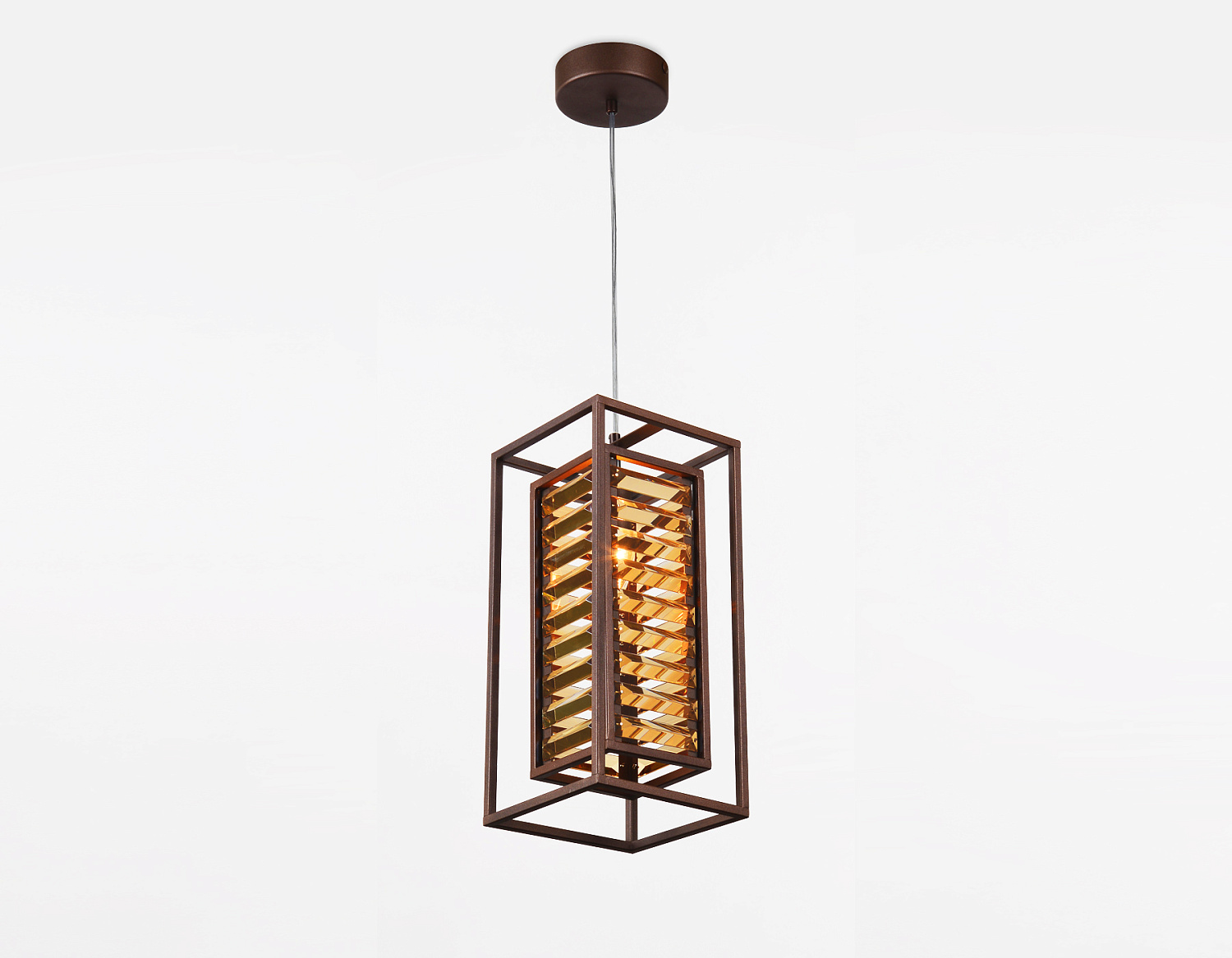 Подвесной светильник с хрусталем TR5043 CF/TI кофе/янтарь E14/1 max 40W 180*180*760