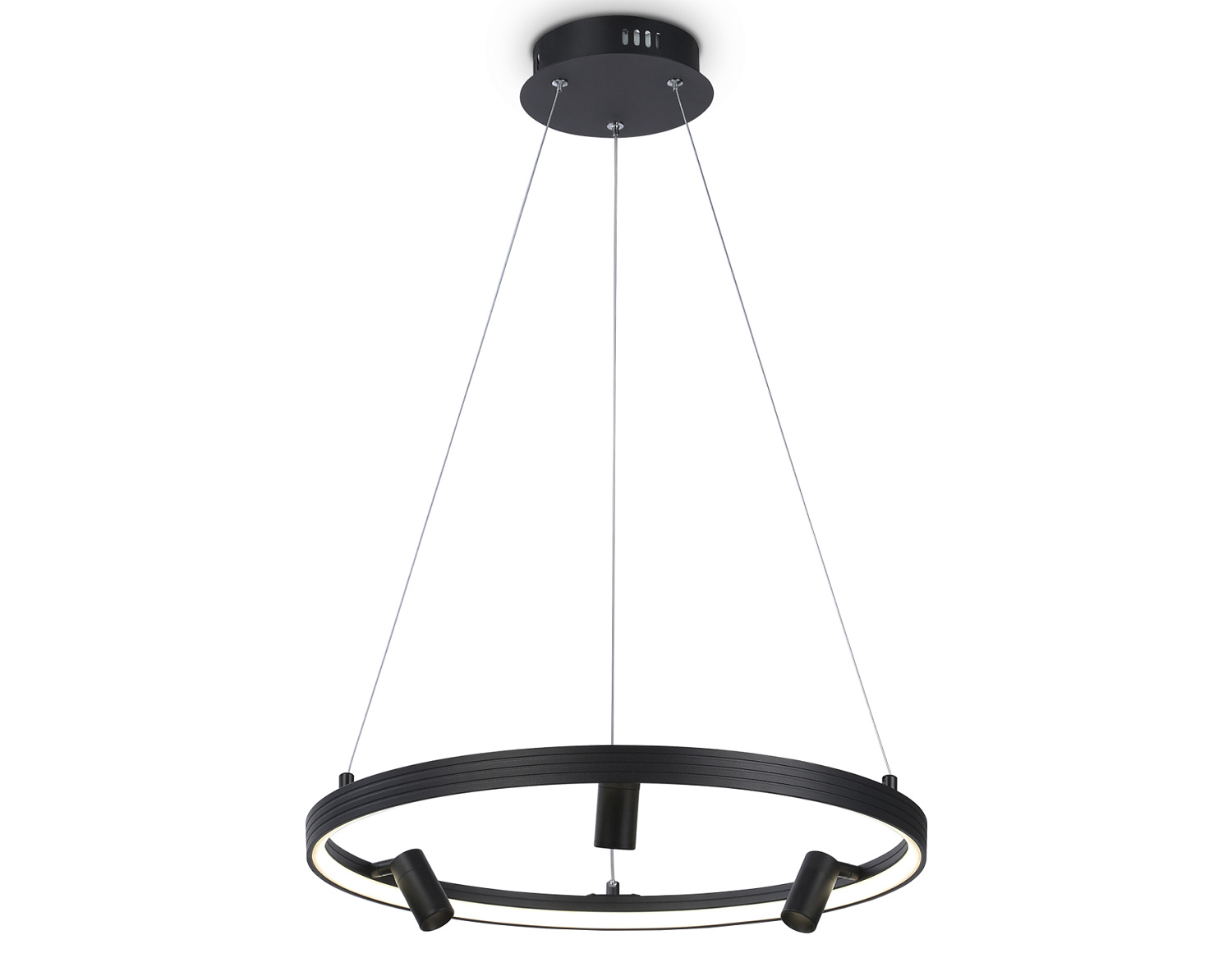 Подвесной светодиодный светильник с пультом FL5284/1+3 BK черный 50W 3000K/4200K/6400K+4200K D500*1200 (ПДУ ИК)