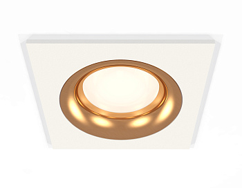 Комплект встраиваемого светильника XC7631005 SWH/PYG белый песок/золото желтое полированное MR16 GU5.3 (C7631, N7014)