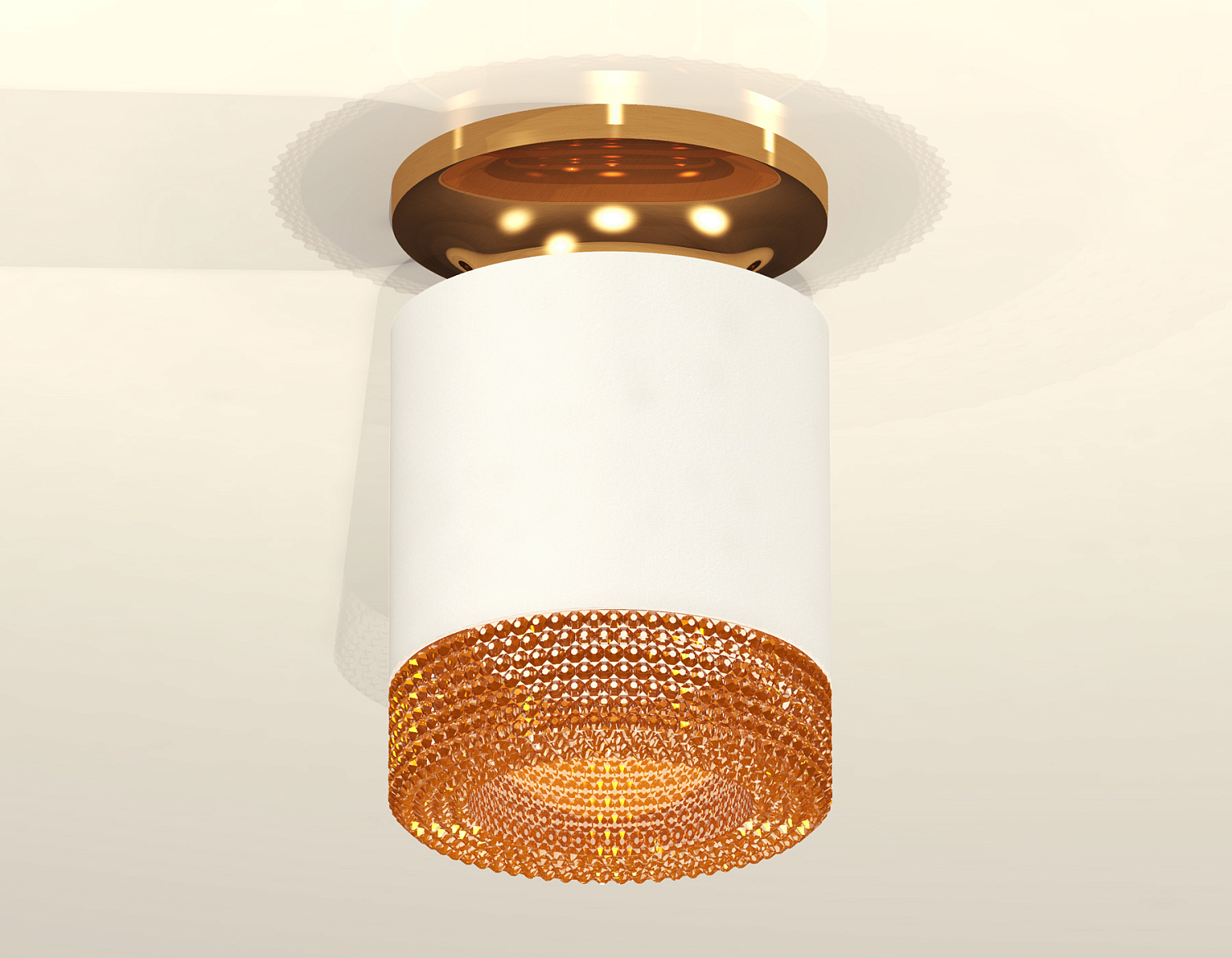 Комплект накладного светильника с композитным хрусталем XS7401123 SWH/PYG/CF белый песок/золото желтое полированное/кофе MR16 GU5.3 (N7929, C7401, N7195)