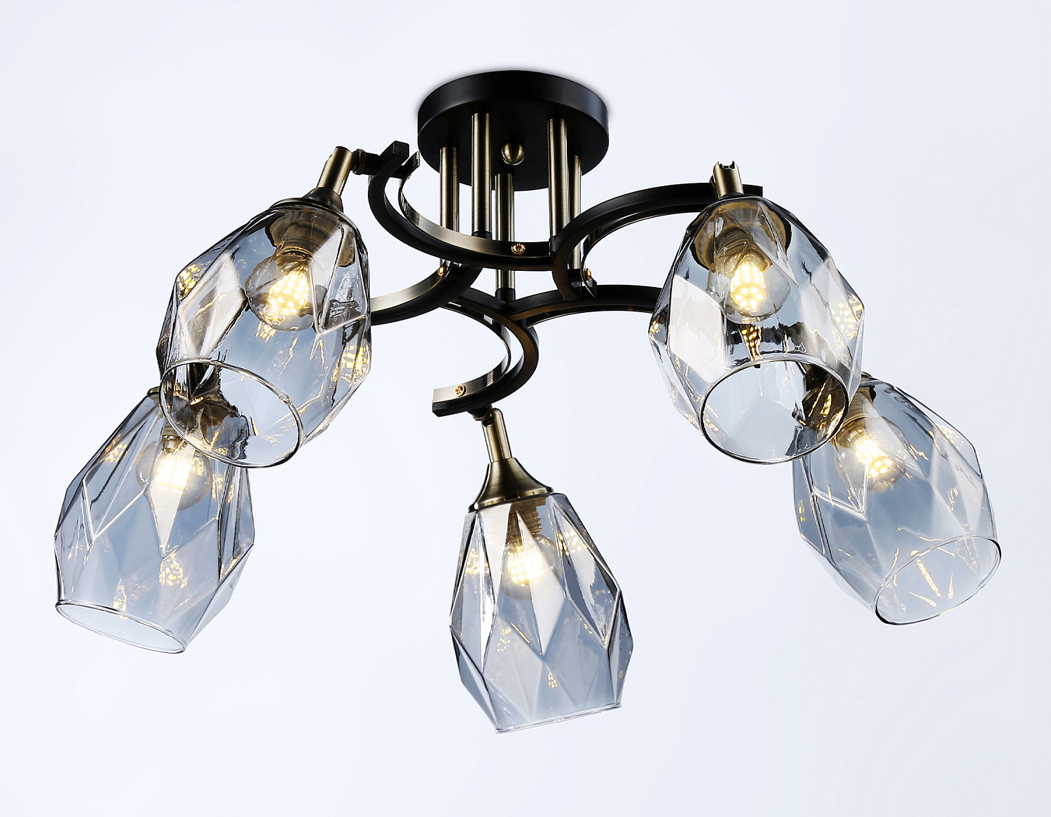 Подвесная люстра TR303039/5 SB/BK/SM бронза/черный/дымчатый E27/5 max 40W D660*270