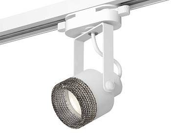 Комплект трекового однофазного светильника с композитным хрусталем XT6601061 WH/BK белый/тонированный MR16 GU10 (C6601, N6151)