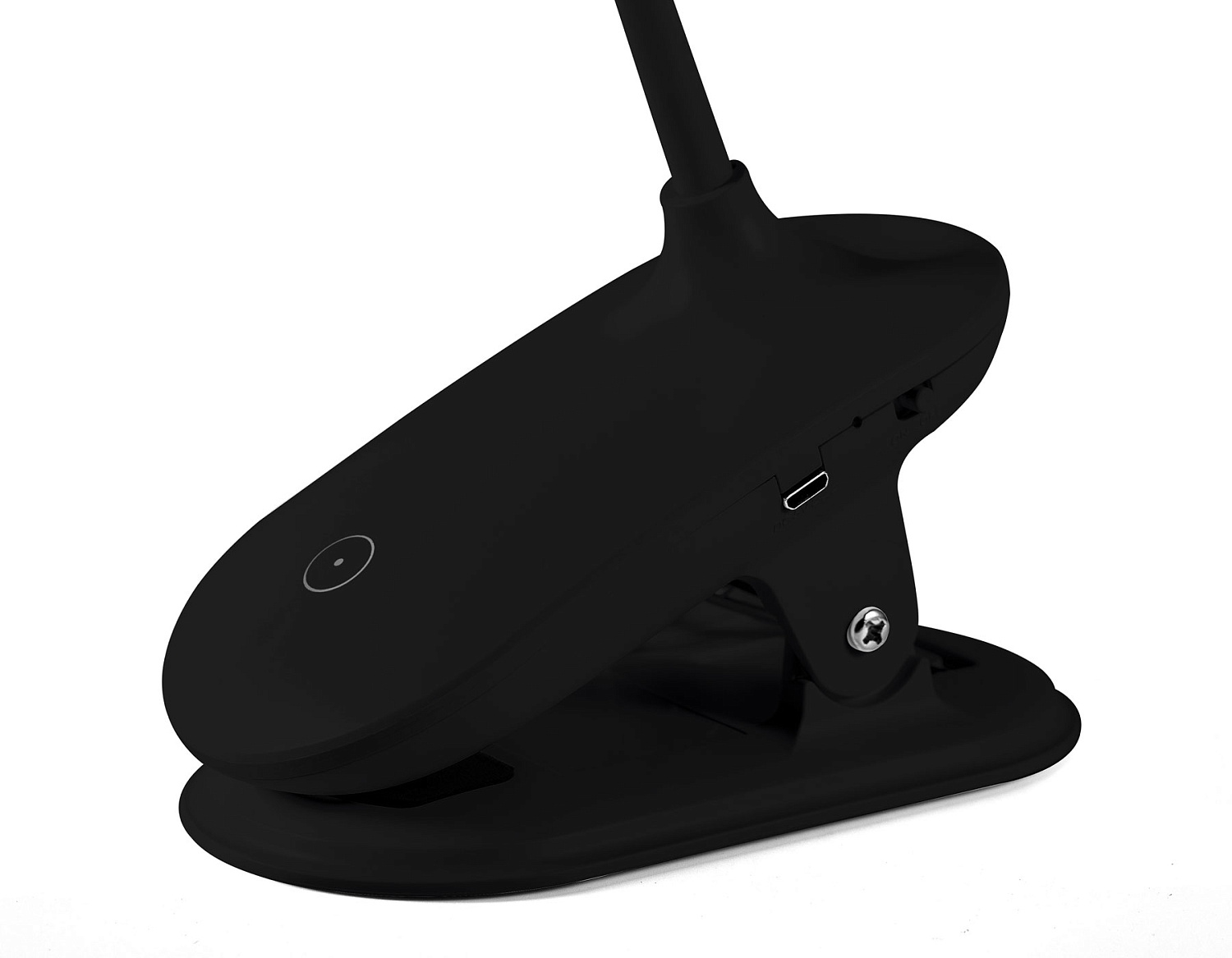 Светодиодная настольная лампа с прищепкой, гибкой ножкой и аккумуляторной батареей DE707 BK черный LED 3000-6000K 4W