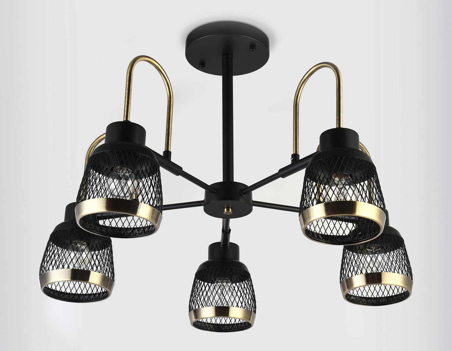 Подвесная люстра со сменной лампой TR8002/5 SB/BK бронза/черный E27 max 40W D640*440