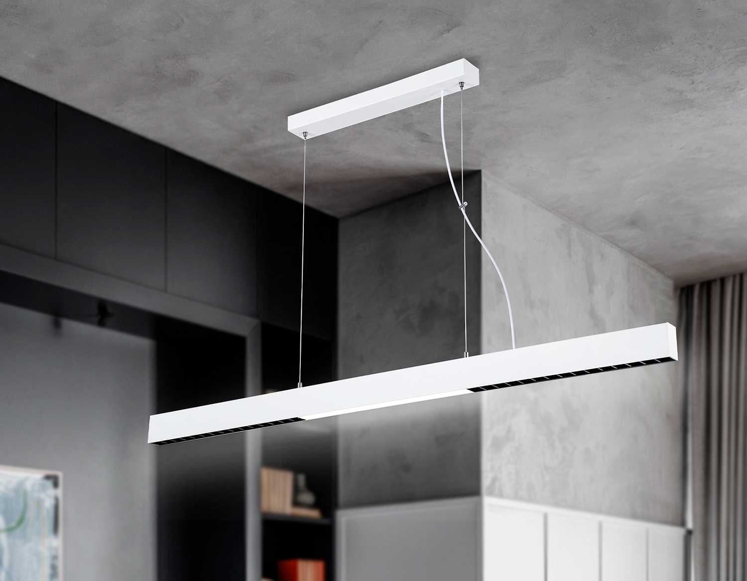 Подвесной светодиодный светильник FL5965 WH белый 48W 4200K 1200*35*1305 (Без ПДУ)