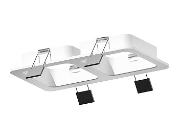 Корпус светильника встраиваемый для насадок 70*70mm C7905 SWH белый песок 180*90*H32mm MR16 GU5.3
