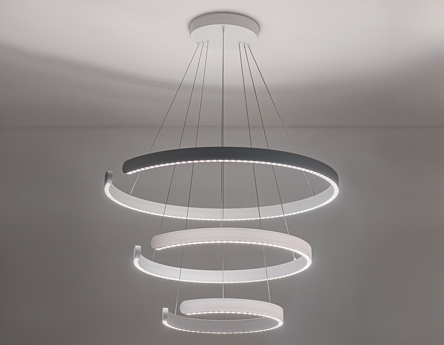 Подвесной светодиодный светильник FL5887/3 WH белый 90W 3000K/4200K/6400K D800/600/400*1200 (без ПДУ)