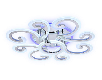 Потолочный светодиодный светильник с пультом FA5146/8+1 CH хром 112W D620*130 (ПДУ РАДИО 2.4G)