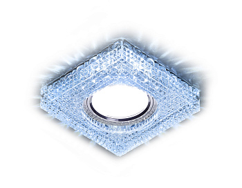 Встраиваемый точечный светильник MR16 со светодиодной подсветкой S272 CL/CLD хром/прозрачный MR16+3W(LED COLD)