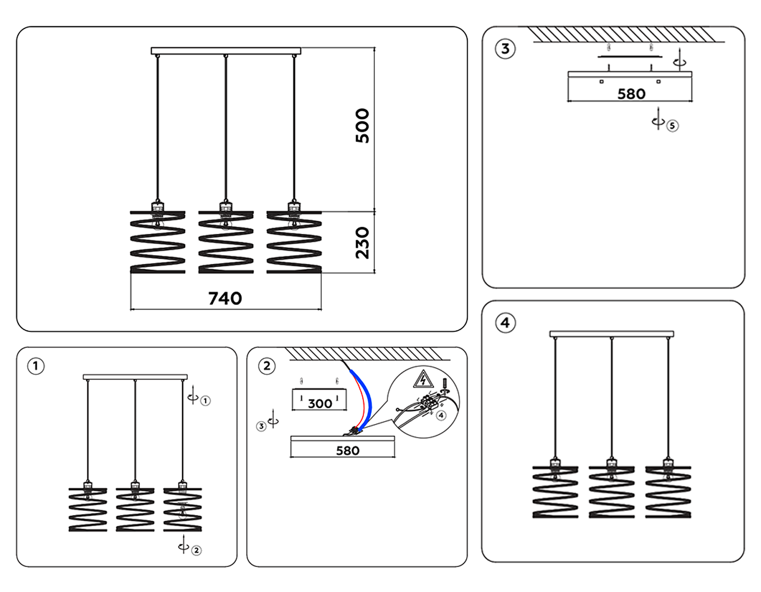 Подвесной светильник в стиле лофт TR8402/3 WH белый E27/3 max 60W 740*210*730