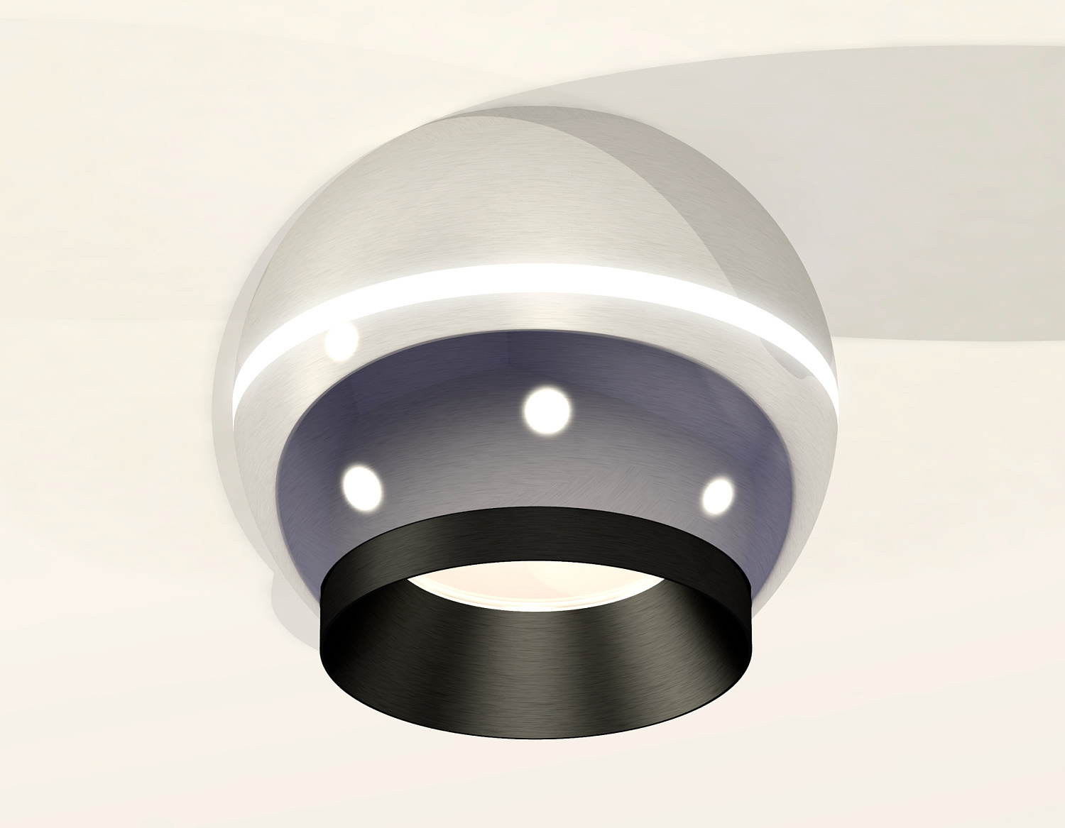 Комплект накладного светильника с дополнительной подсветкой XS1104001 PSL/PBK серебро полированное/черный полированный MR16 GU5.3 LED 3W 4200K (C1104, N7031)