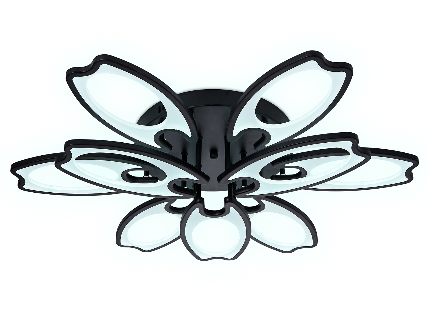 Потолочный светодиодный светильник с пультом FA581/6+3 BK черный 162W 700*640*120 (ПДУ РАДИО 2.4G)