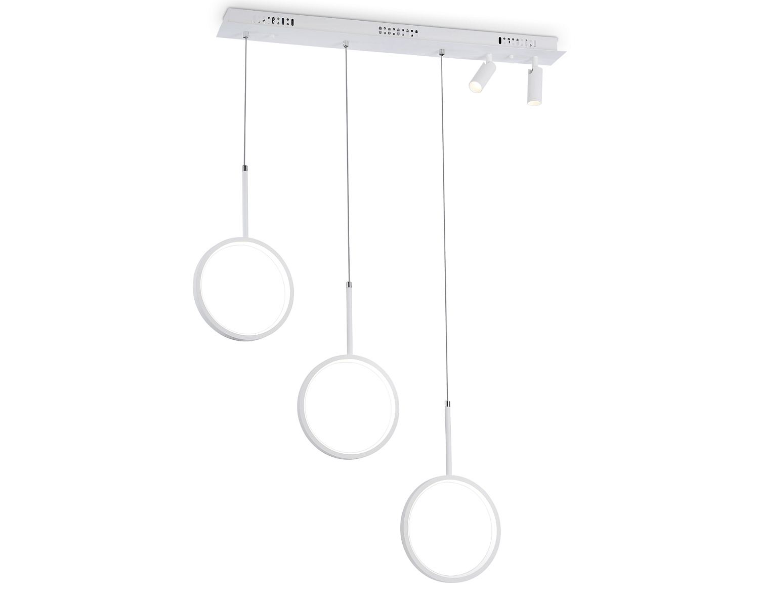 Подвесной светодиодный светильник с пультом FL5277/3+2 WH белый 59W 3000K/4200K/6400K+4200K 800*200*1200 (ПДУ ИК)