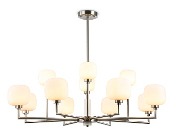 Люстра на штанге с мрамором LH53005/12 SN/FR сатин никель/белый матовый G9*12 max 40W D910*680