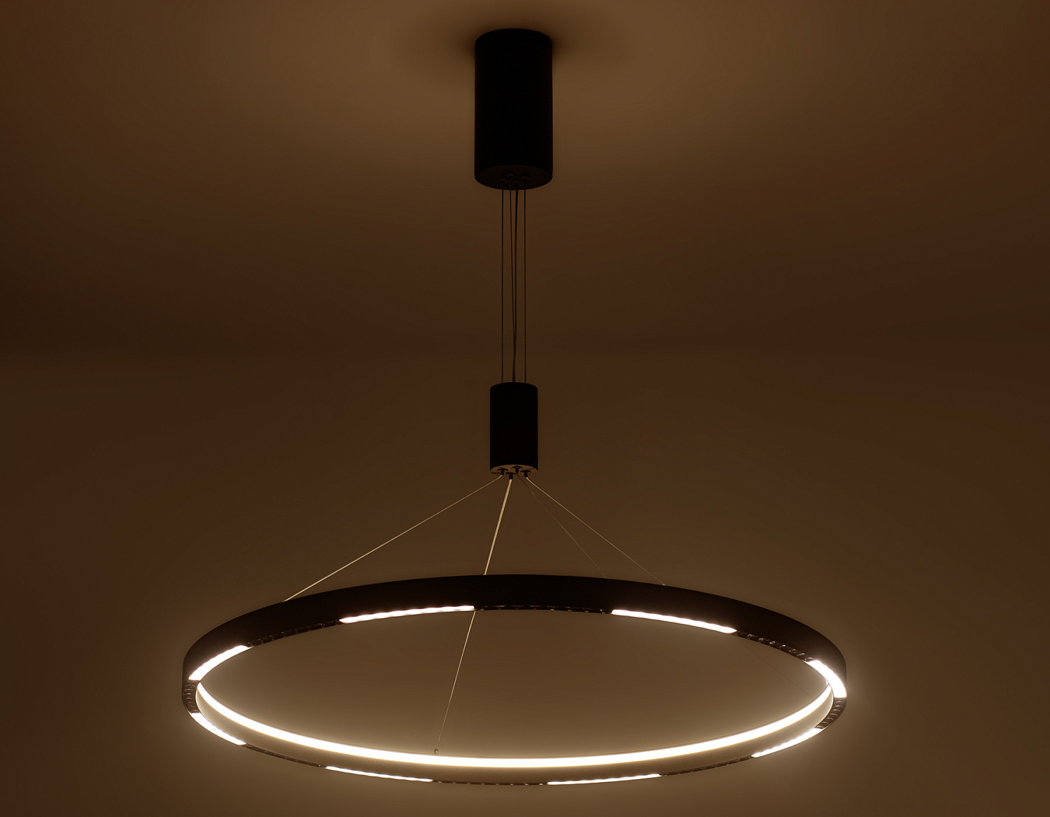 Подвесной светодиодный светильник FL5856 BK черный 40W 3000K/4200K/6400K D800*860 (без ПДУ)