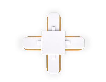 Коннектор Х-образный однофазный для соединения трековых шинопроводов GL7082 WH белый коннектор Х-образный однофазный для соединения трековых шинопроводов