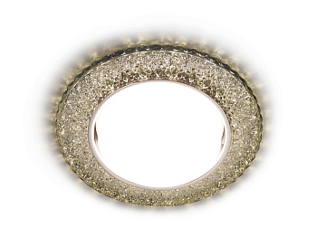 Встраиваемый точечный светильник GX53 с LED подсветкой G298 CL/WW хром/прозрачный GX53+3W(LED WARM)