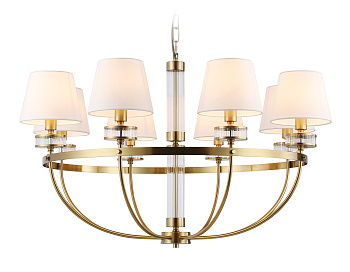 Подвесная люстра с абажурами LH71253/8 BS/WH латунь/белый E14/8 max 40W D870*990
