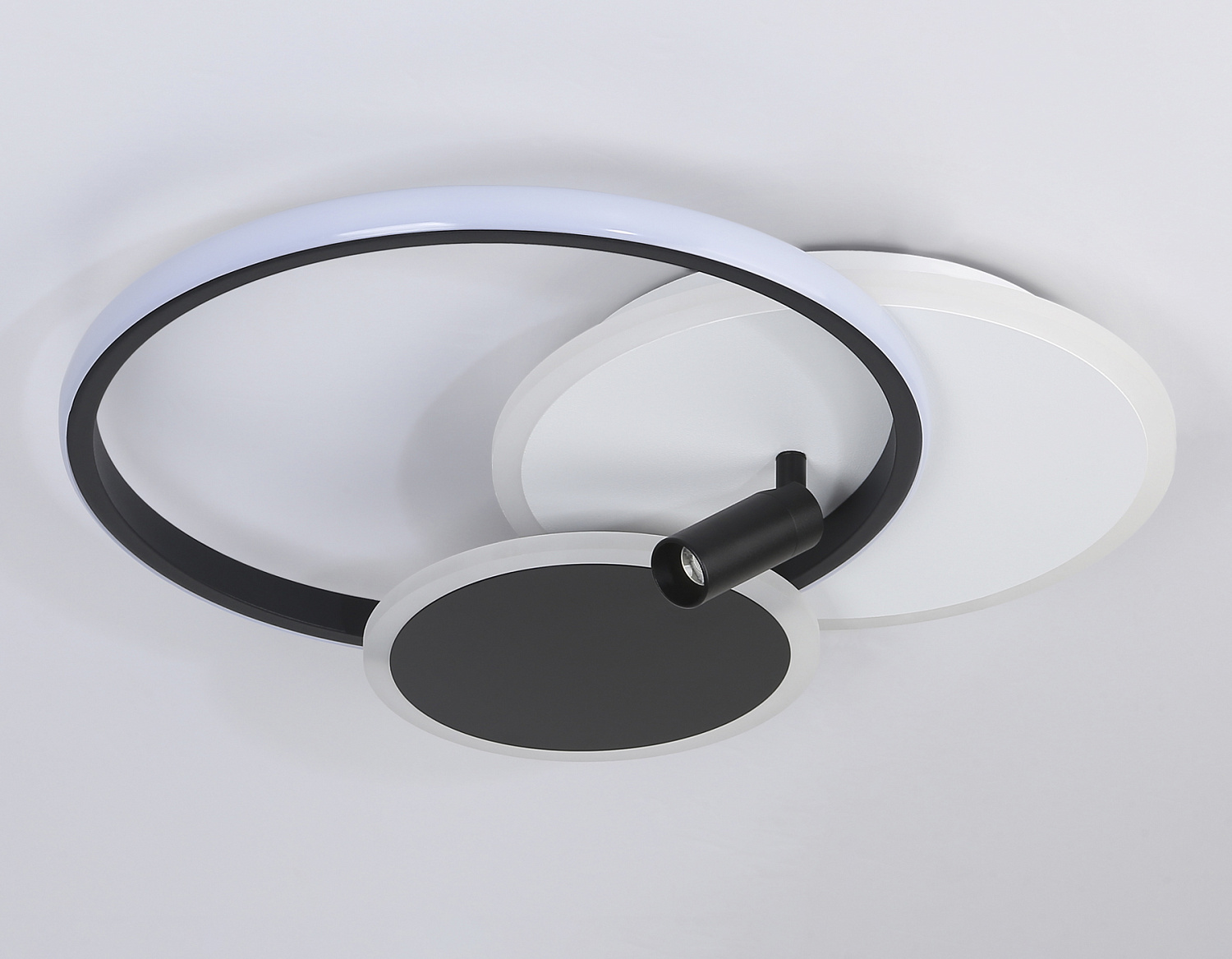 Настенно-потолочный светодиодный светильник с пультом FL5118/3+1 WH/BK белый/черный 64W 3000K/4200K/6400K+4200K 480*425*110 (ПДУ ИК)