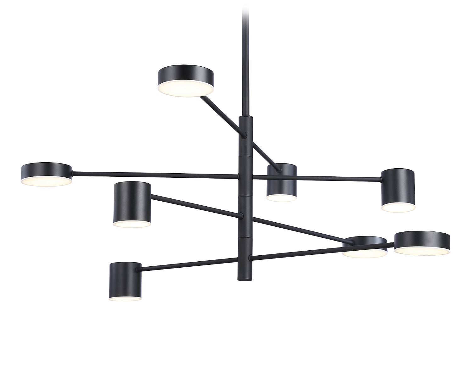 Подвесной светодиодный светильник FL51689/8 BK черный 3000K/4200K/6400K 48W D900*1000 (Без ПДУ)