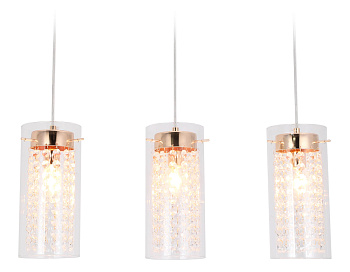 Подвесной светильник с хрусталем TR3663/3 GD/CL золото/прозрачный E14/3 max 40W 560*110*800