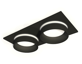 Комплект встраиваемого светильника с акрилом XC6526061 SBK/FR черный песок/белый матовый MR16 GU5.3 (C6526, N6229)