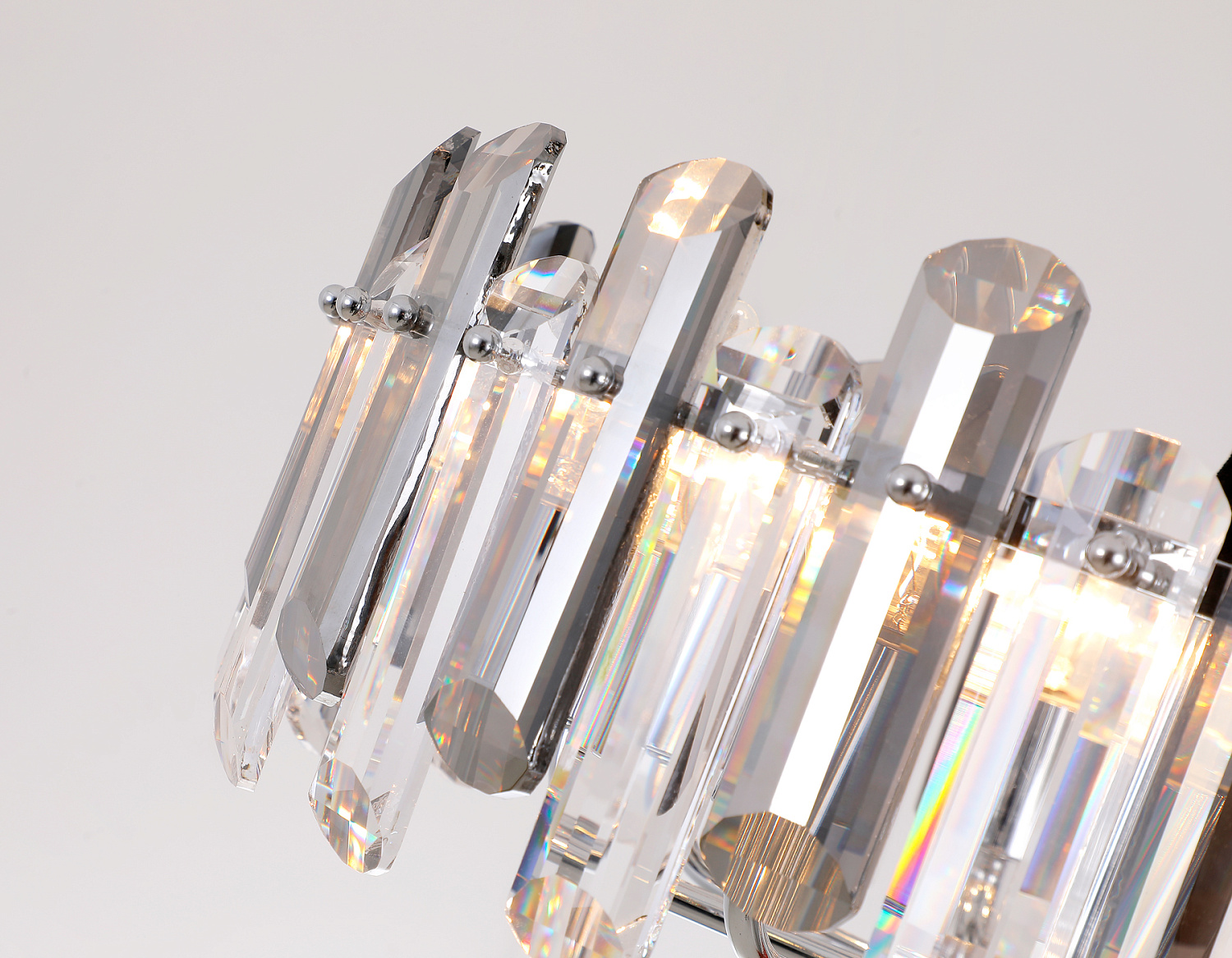 Подвесная хрустальная люстра TR5303/8 CH/SM хром/дымчатый E14/8 max 40W D500*615